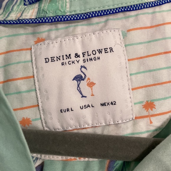 Denim & Flower Men's summer button down - Picture 3 of 4